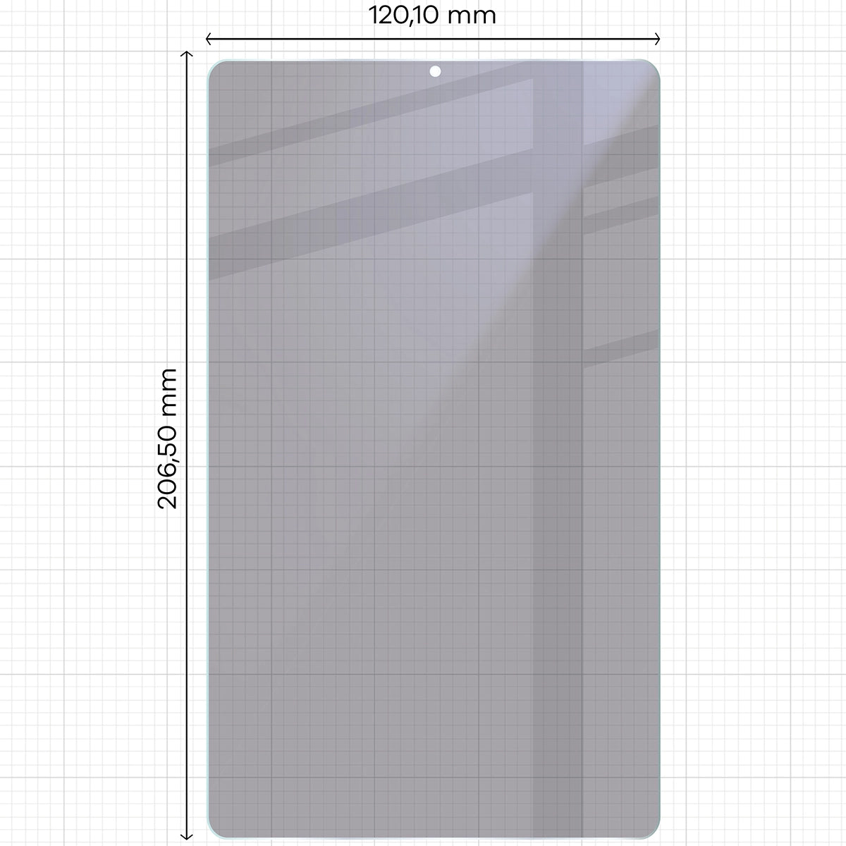 Hybridglas mit Privatschutzfilter für Galaxy Tab A11, Bizon Tab Hybrid Shadow, Matt