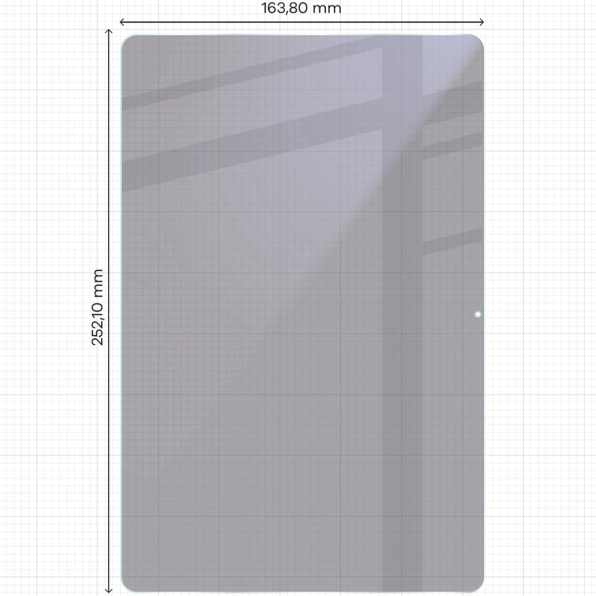 Hybridglas mit Privatschutzfilter für Galaxy Tab A11+, Bizon Tab Hybrid Shadow, Matt