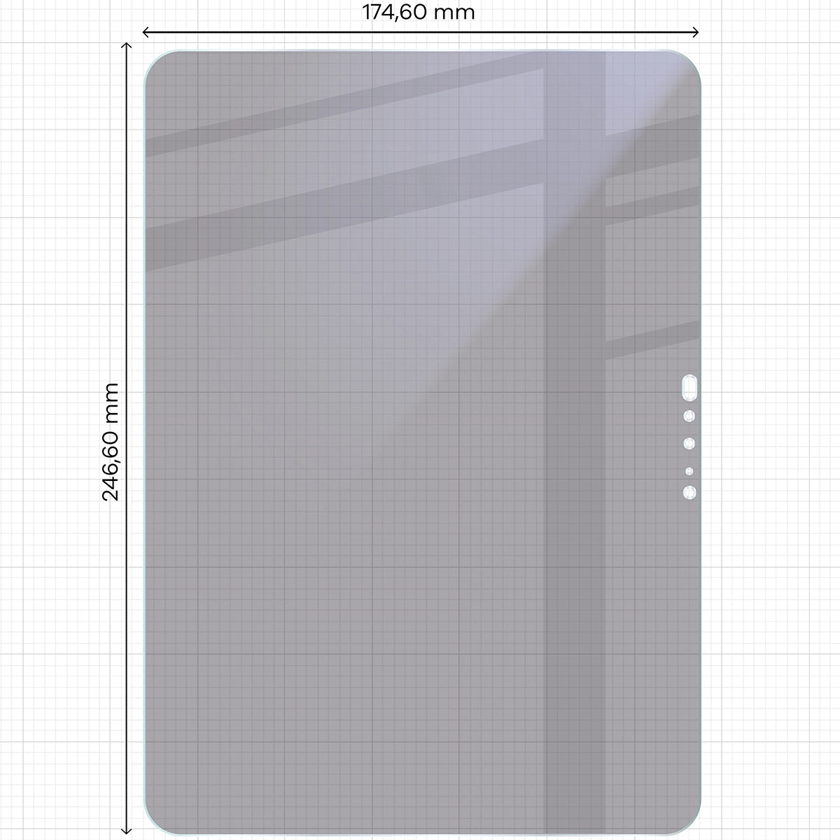 Hybridglas mit Privatschutzfilter für iPad Pro 11" M5 2025, Bizon Tab Hybrid Shadow, Matt