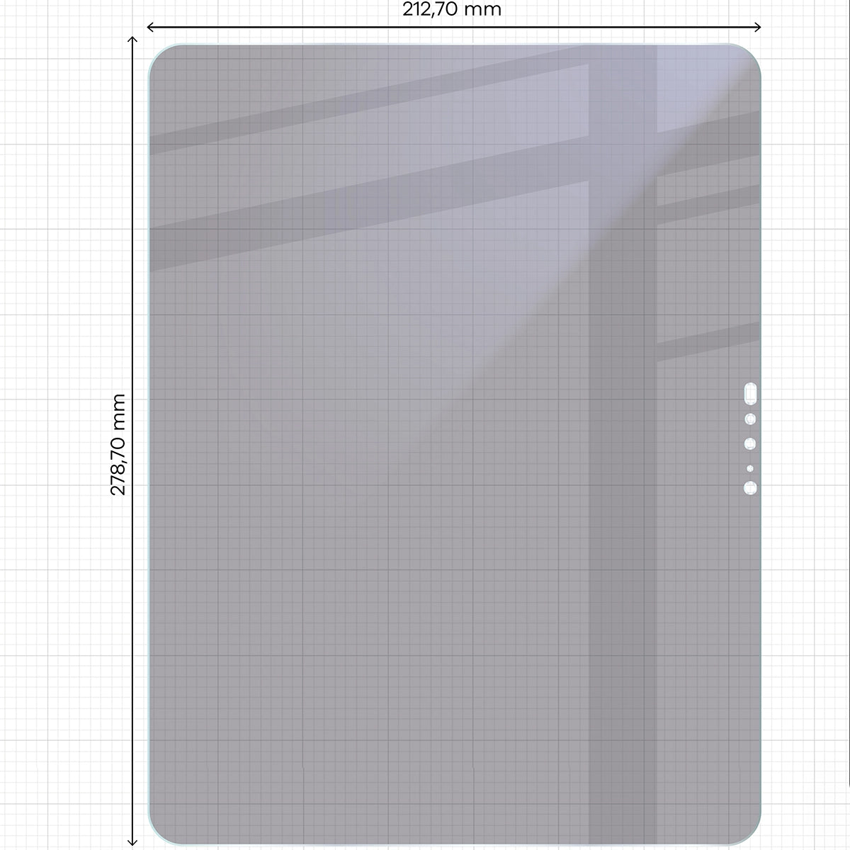 Hybridglas mit Privatschutzfilter für iPad Pro 13" M5 2025, Bizon Tab Hybrid Shadow, Matt