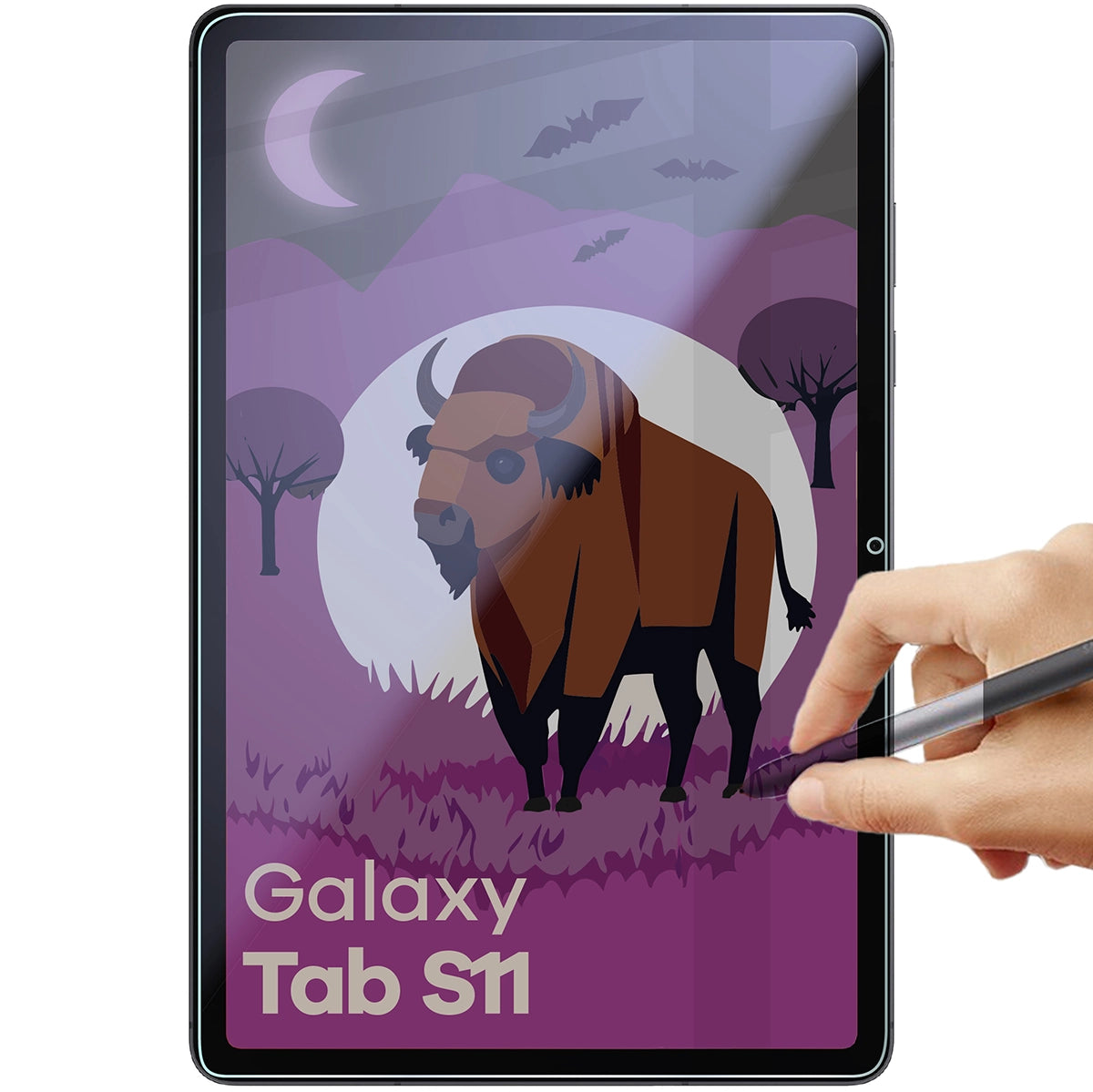 Hybridglas mit Privatschutzfilter für Galaxy Tab S11, Bizon Tab Hybrid Shadow, Matt
