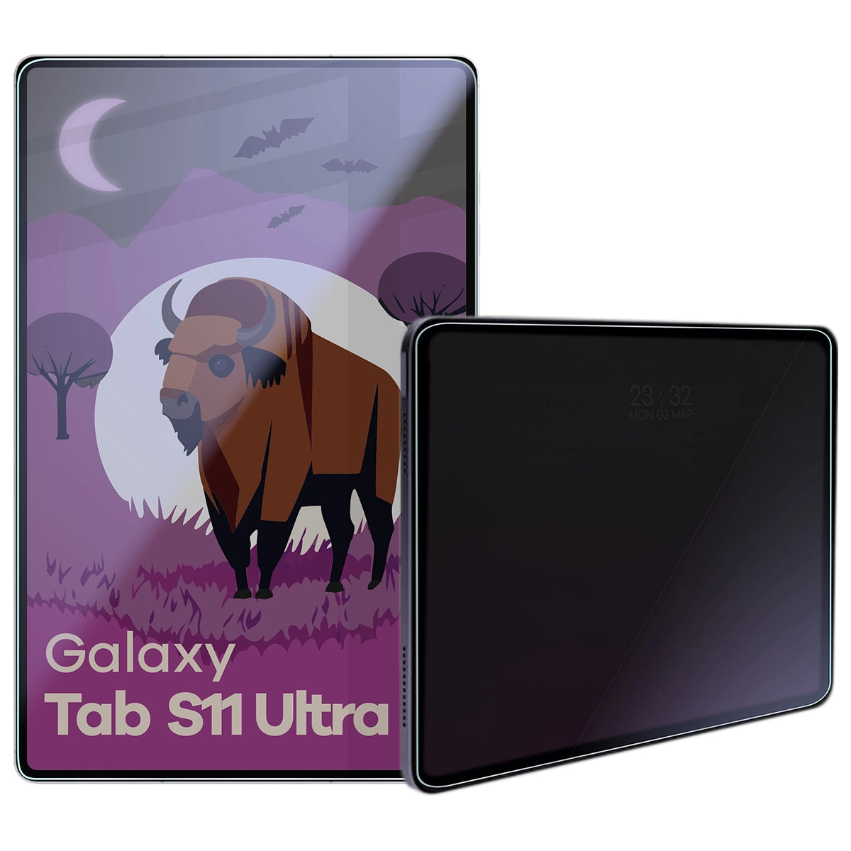 Hybridglas mit Privatschutzfilter für Galaxy Tab S11 Ultra, Bizon Tab Hybrid Shadow, Matt