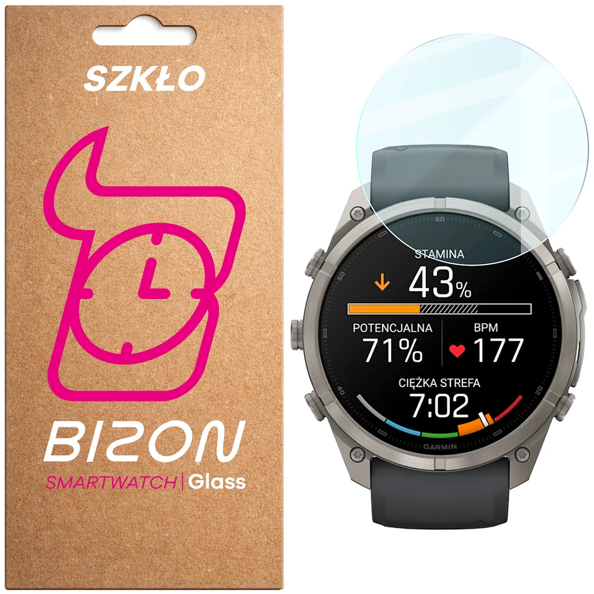 Gehärtetes Glas für Garmin Fenix 9 Pro AMOLED (51 mm), Bizon Watch Glass Clear, Transparent (1/5)