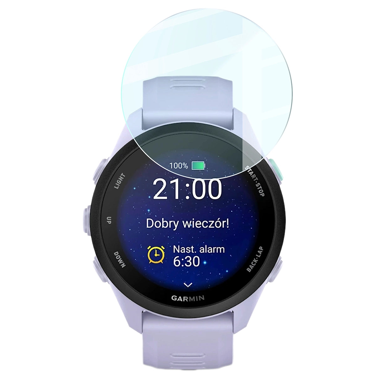 Gehärtetes Glas für Garmin Forerunner 70 / 170 / 170 Music, Bizon Watch Glass Clear, Transparent