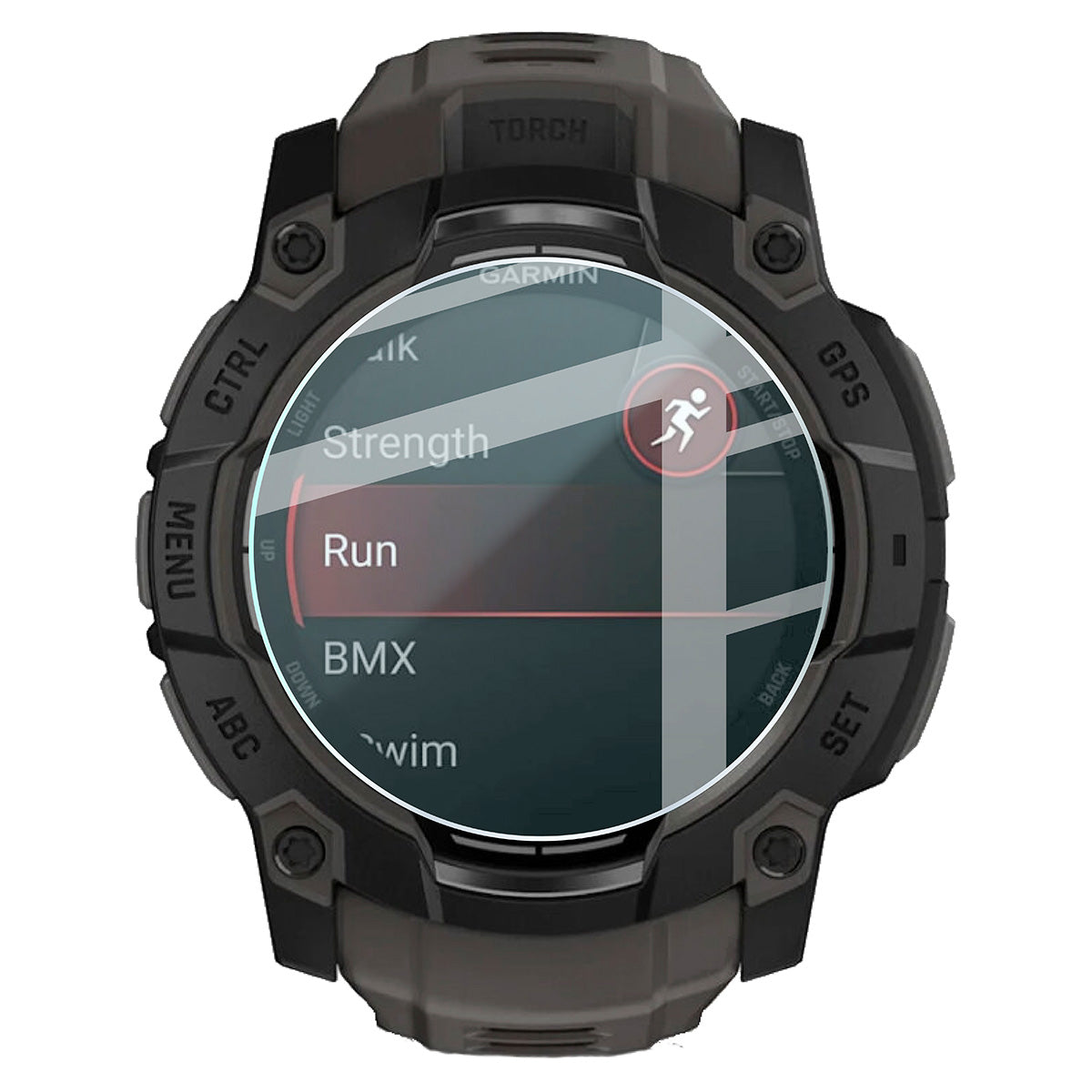 Gehärtetes Glas für Garmin Instinct 3 50 mm, Bizon Glass Watch Clear, Transparent