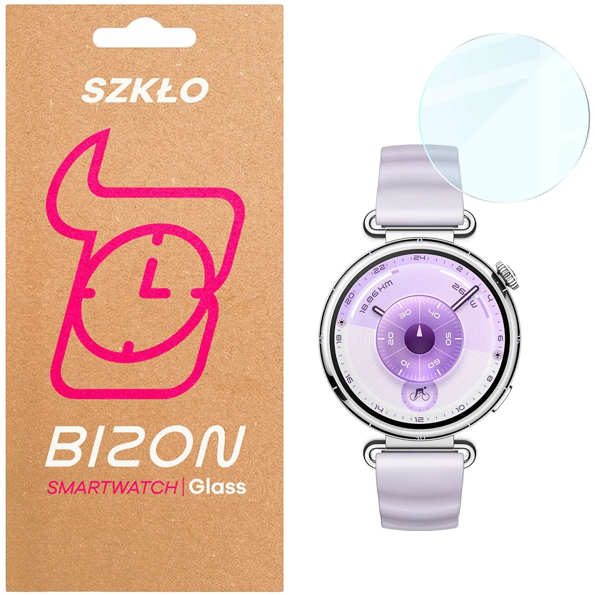 Gehärtetes Glas für Huawei Watch GT6 41 mm, Bizon Glass Watch Clear, Transparent