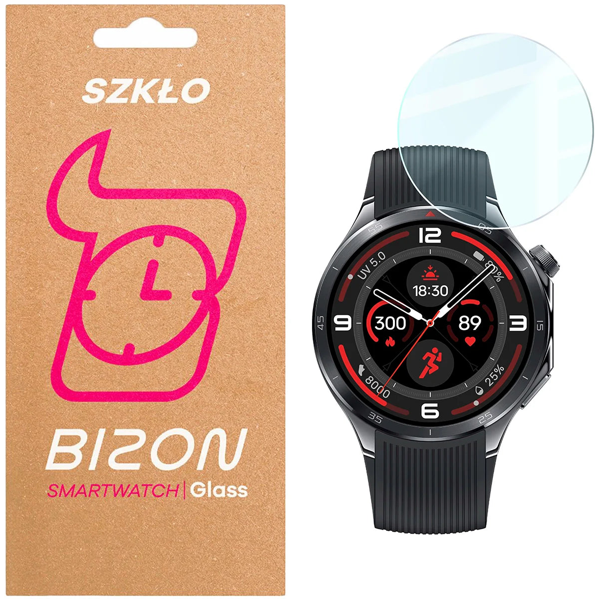 Gehärtetes Glas für OnePlus Watch 3, Bizon Glass Watch Clear, Transparent