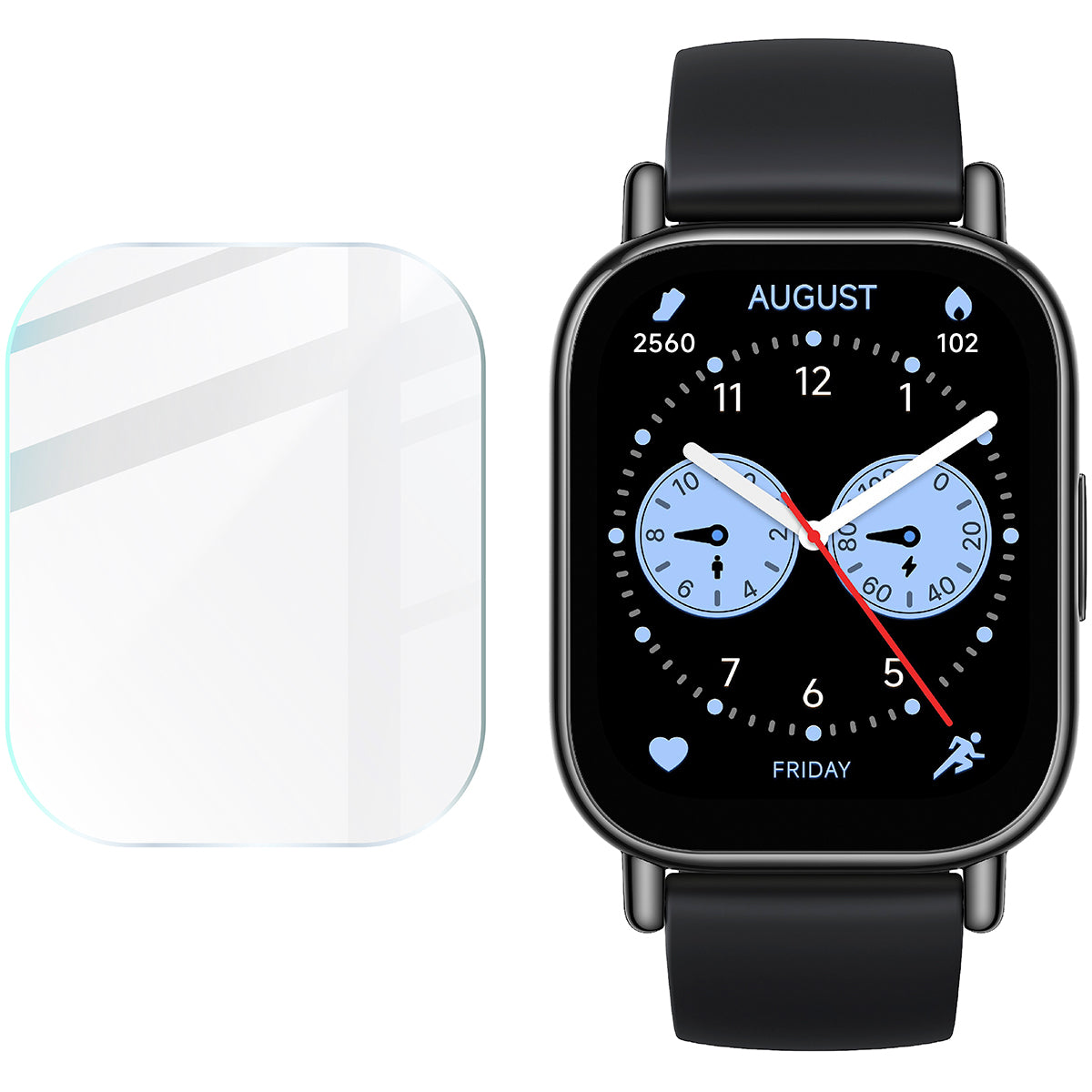 Gehärtetes Glas für Xiaomi Redmi Watch 5 Lite, Bizon Glass Watch Clear, Transparent