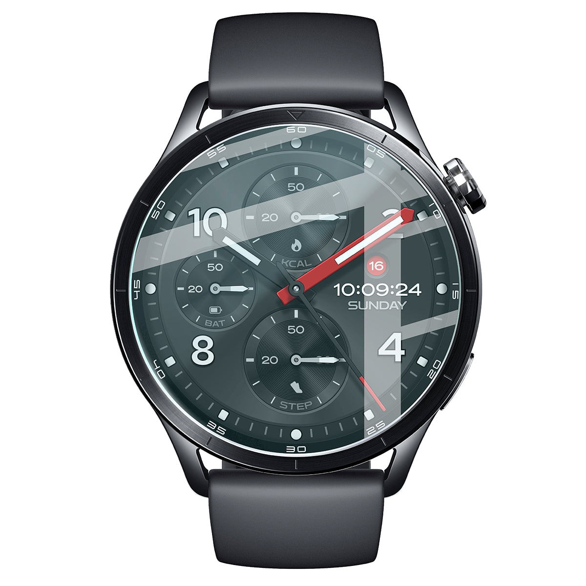 Gehärtetes Glas für Xiaomi Watch S5, Bizon Watch Glass Clear, Transparent