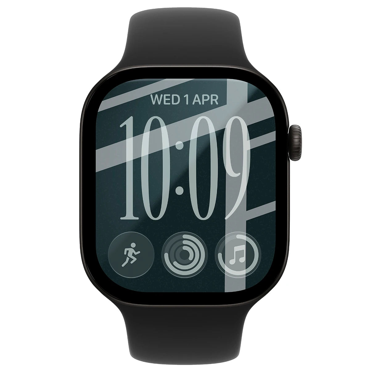 Hybrides Glas für Apple Watch Series 12 46mm, Bizon Watch Glass Edge Hybrid, Schwarz (2/5)
