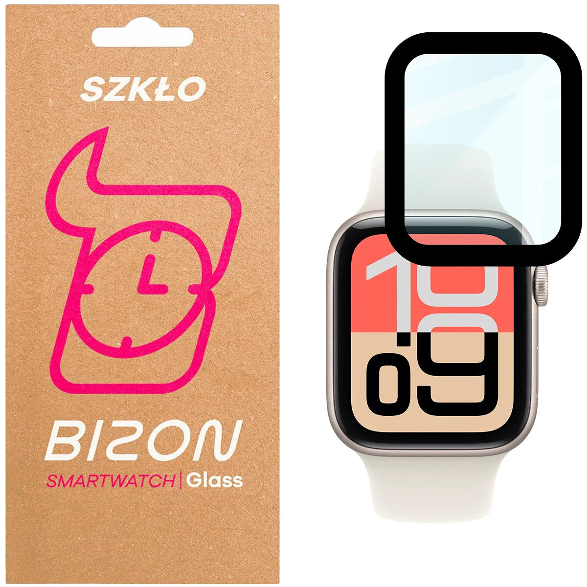 Hybrides Glas für Apple Watch SE 3 / SE 2 / SE / 6 / 5 / 4 (40 mm), Bizon Glass Watch Edge Hybrid, Schwarz
