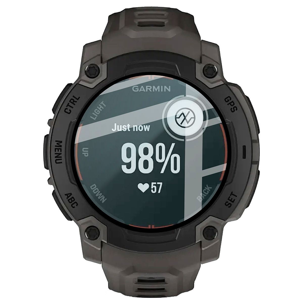 Hybrides Glas für Garmin Instinct E 45 mm, Bizon Glass Watch Edge Hybrid, Schwarz