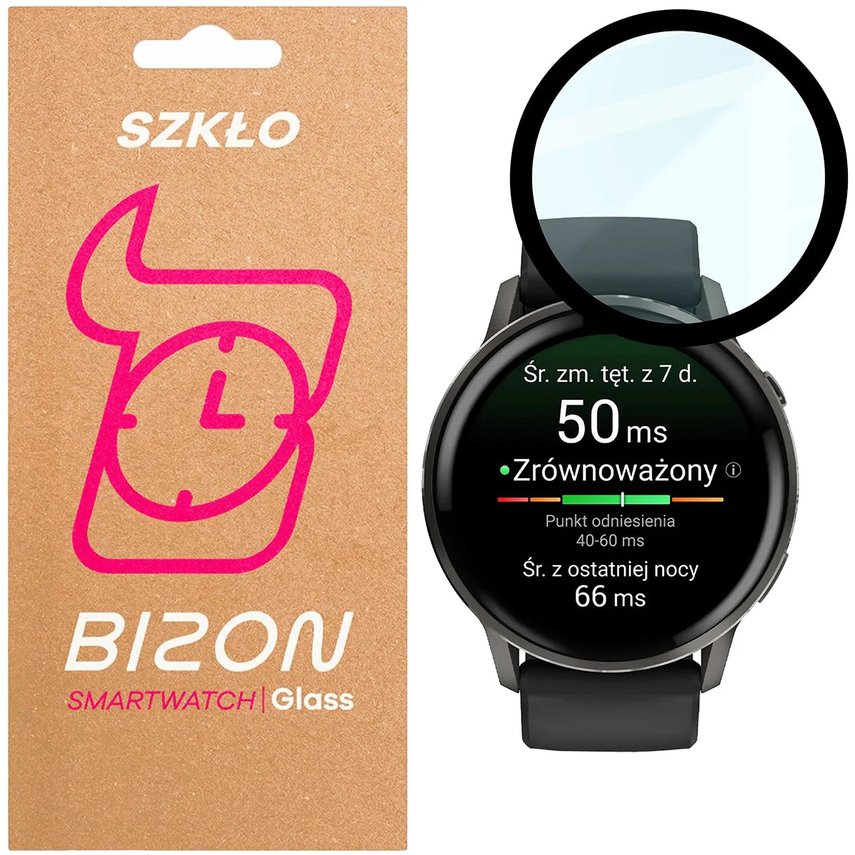 Hybrides Glas für Garmin Venu 4 41 mm, Bizon Glass Watch Edge Hybrid, Schwarz