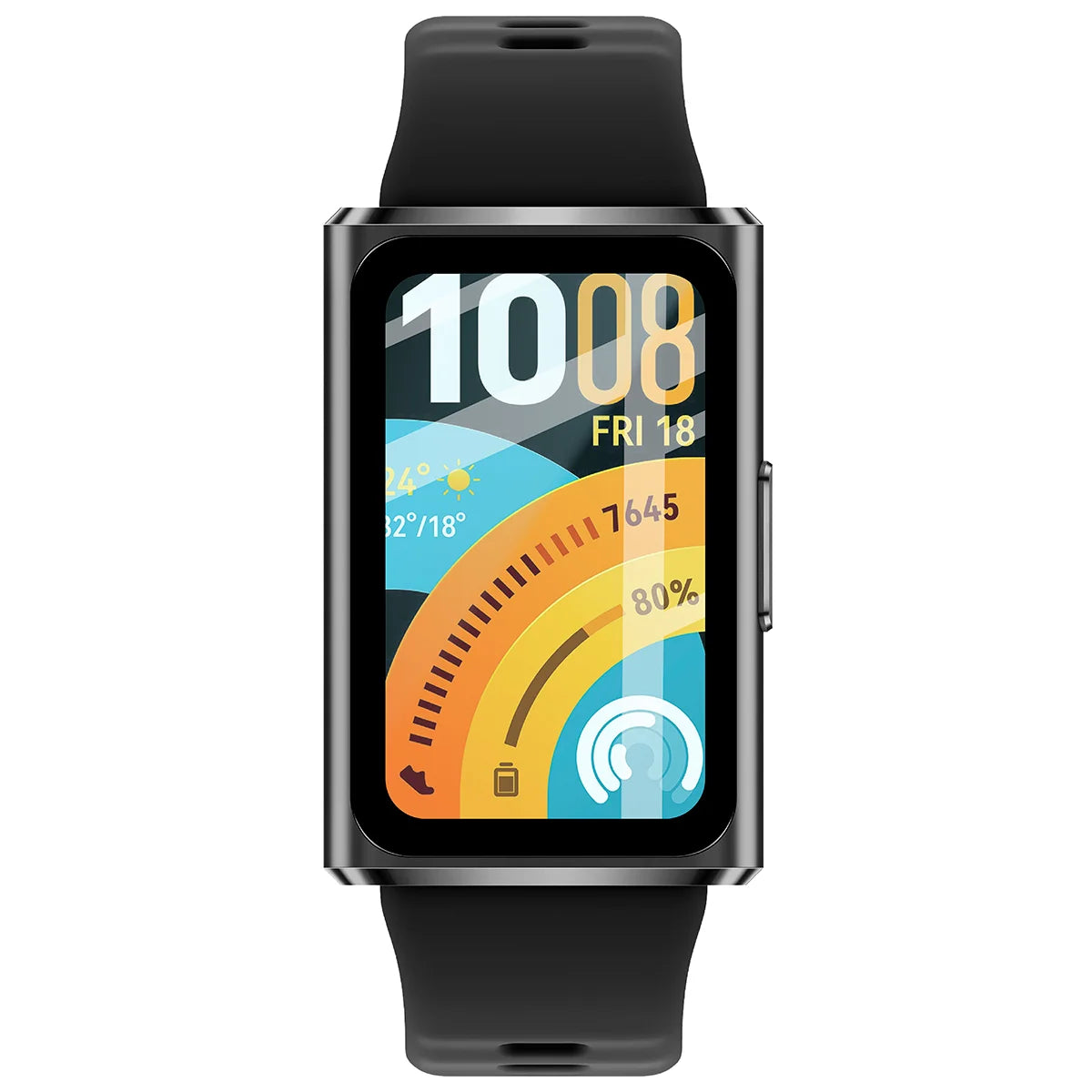 Hybrides Glas für Huawei Band 11 Pro, Bizon Glass Watch Edge Hybrid, Schwarz