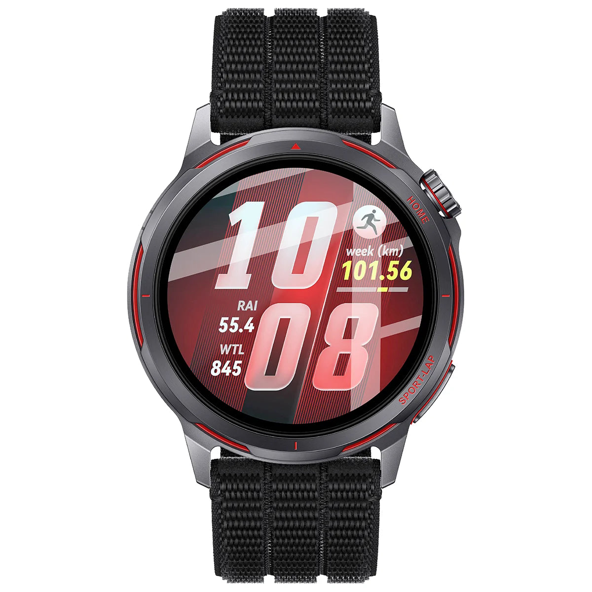 Hybrides Glas für Huawei Watch GT Runner 2, Bizon Watch Glass Edge Hybrid, Schwarz