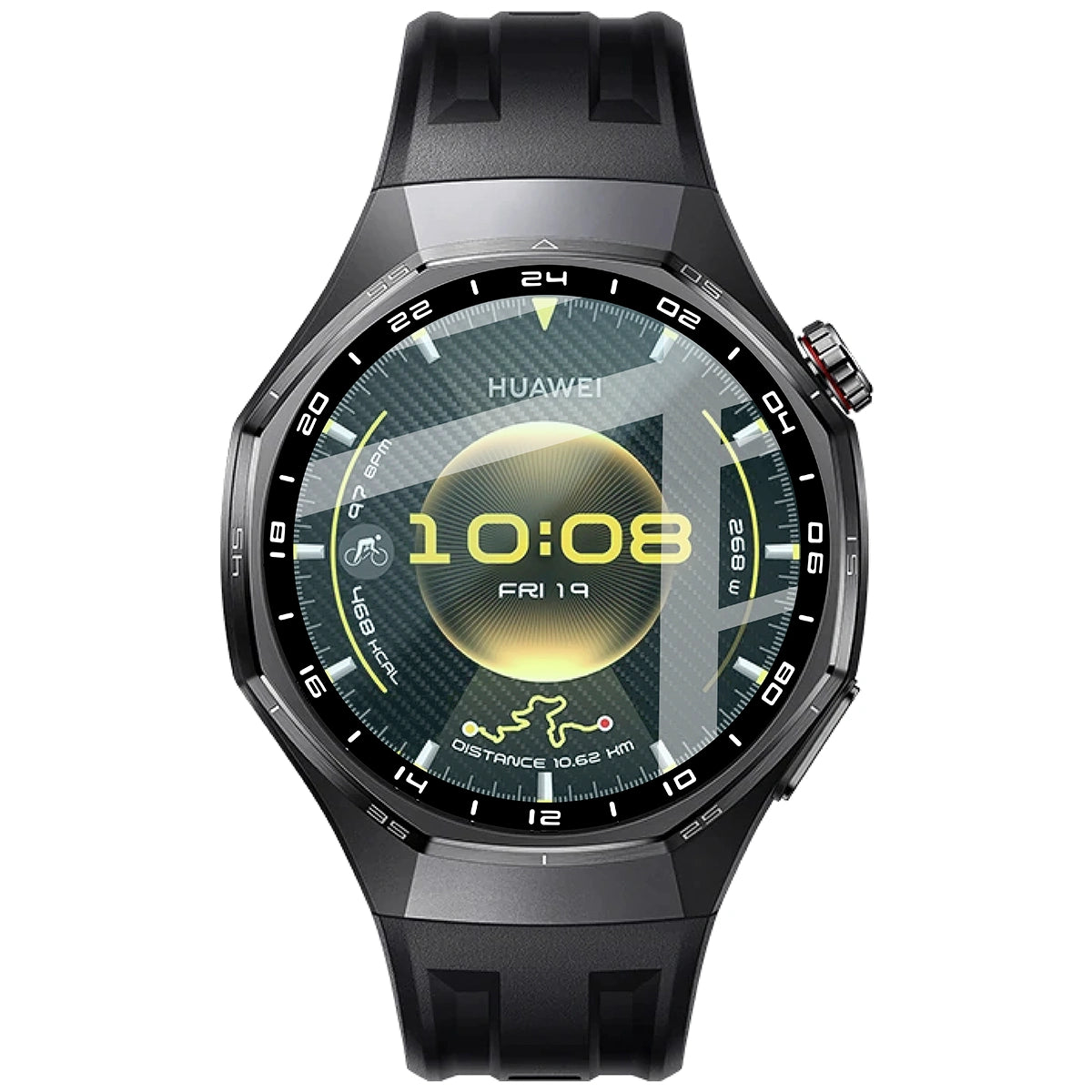 Hybrides Glas für Huawei Watch GT7 Pro 46 mm / GT6 Pro 46 mm, Bizon Glass Watch Edge Hybrid, Schwarz
