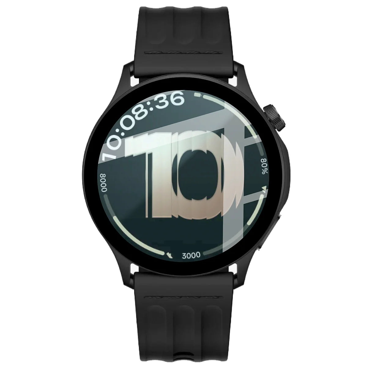 Hybrides Glas für OnePlus Watch Lite 45 mm, Bizon Glass Watch Edge Hybrid, Schwarz