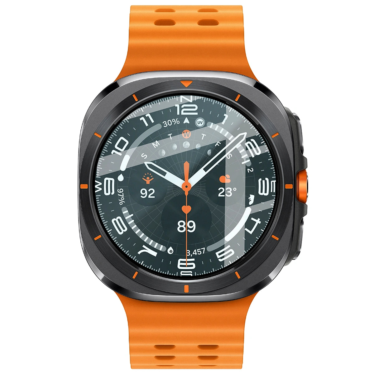 Hybrides Glas für Galaxy Watch Ultra 2 / Ultra, Bizon Glass Watch Edge Hybrid, Schwarz