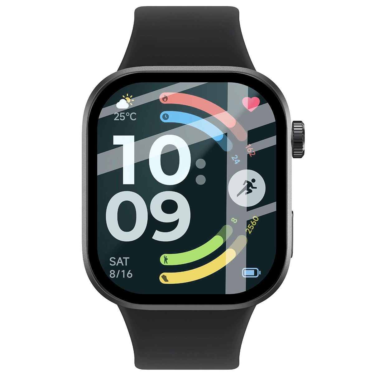 Hybrides Glas für Xiaomi Redmi Watch 6, Bizon Watch Glass Edge Hybrid, Schwarz