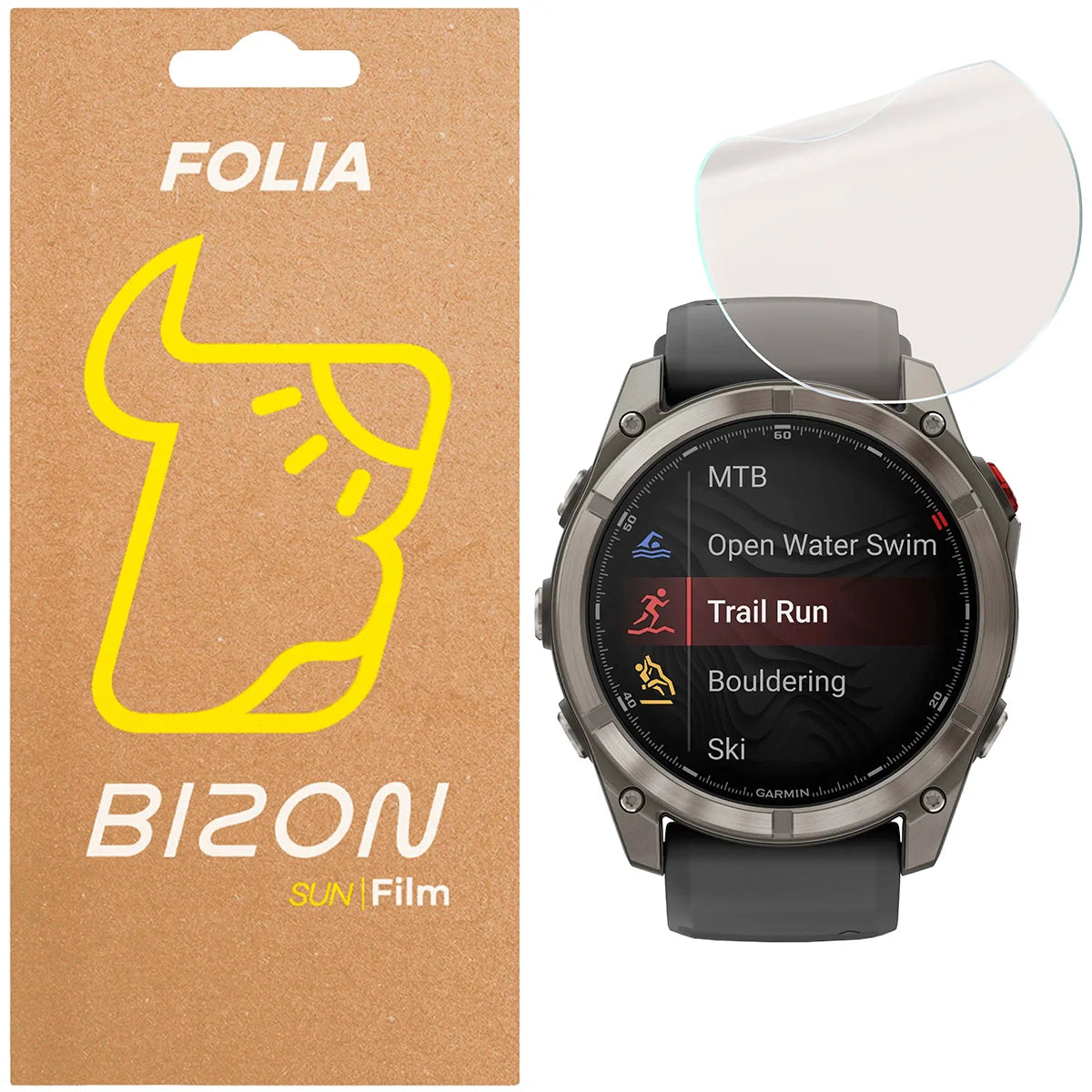 Matte Folie für Garmin Fenix 8 Pro AMOLED 47 mm, Bizon Watch Film Sun, 1 Stück