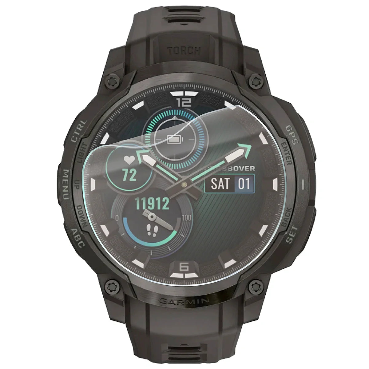 Matte Folie für Garmin Instinct Crossover AMOLED, Bizon Watch Film Sun, 1 Stück