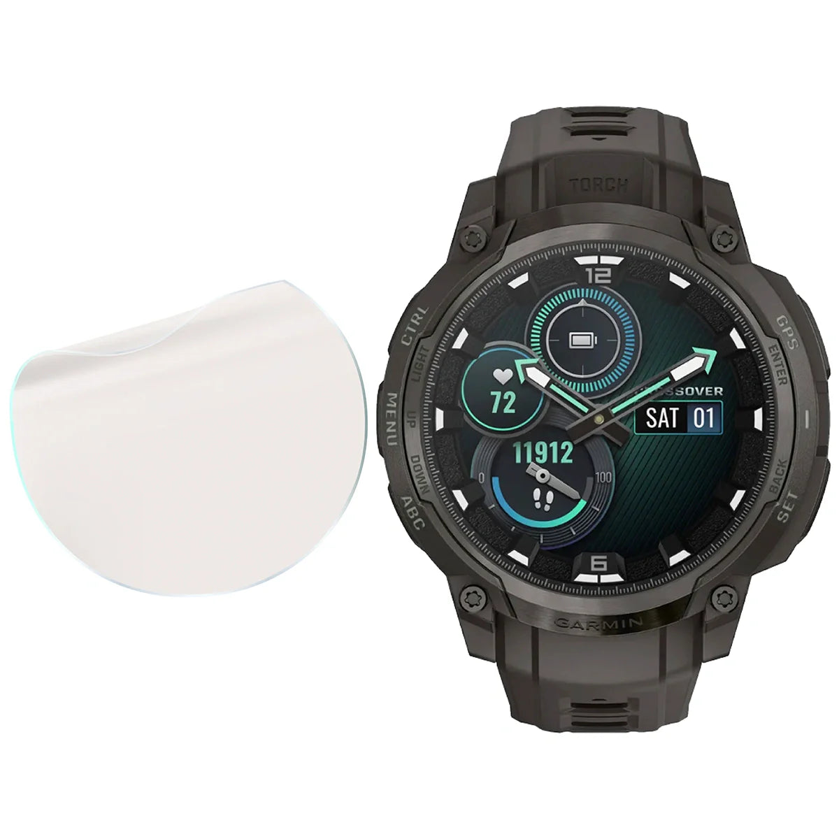 Matte Folie für Garmin Instinct Crossover AMOLED, Bizon Watch Film Sun, 1 Stück