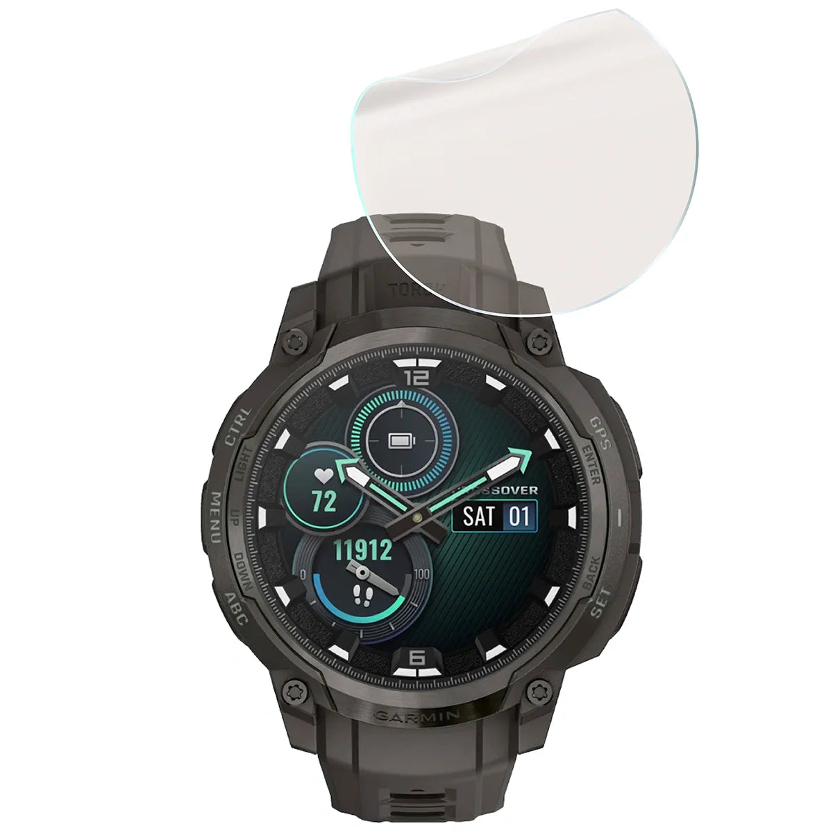 Matte Folie für Garmin Instinct Crossover AMOLED, Bizon Watch Film Sun, 1 Stück