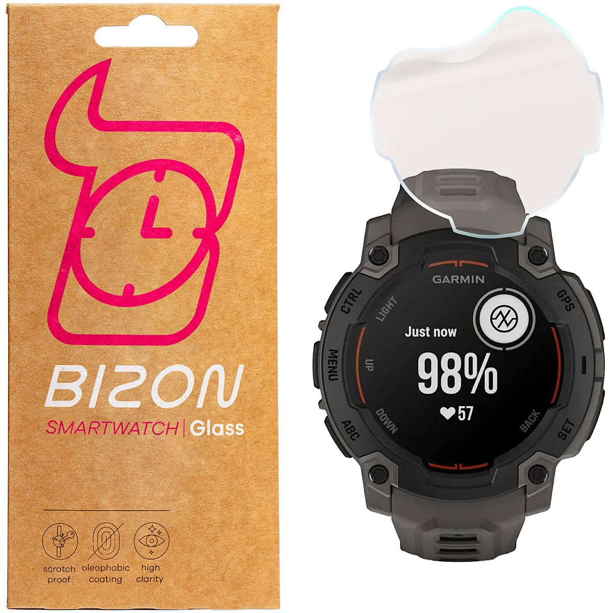 Matte Folie für Garmin Instinct E 45 mm, Bizon Watch Film Sun Duo, 2 Stück