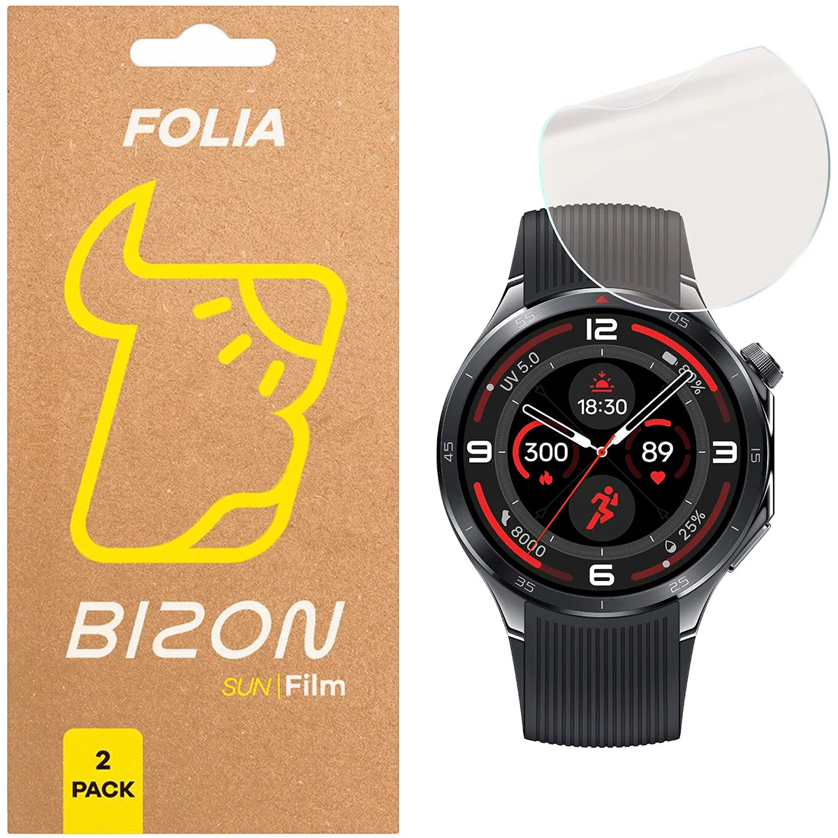 Matte Folie für OnePlus Watch 3, Bizon Watch Film Sun Duo, 2 Stück