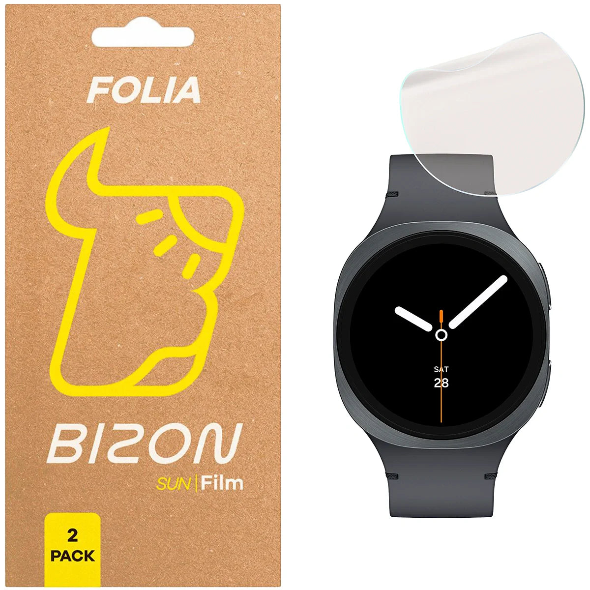 Matte Folie für Galaxy Watch 8 40 mm, Bizon Watch Film Sun Duo, 2 Stück