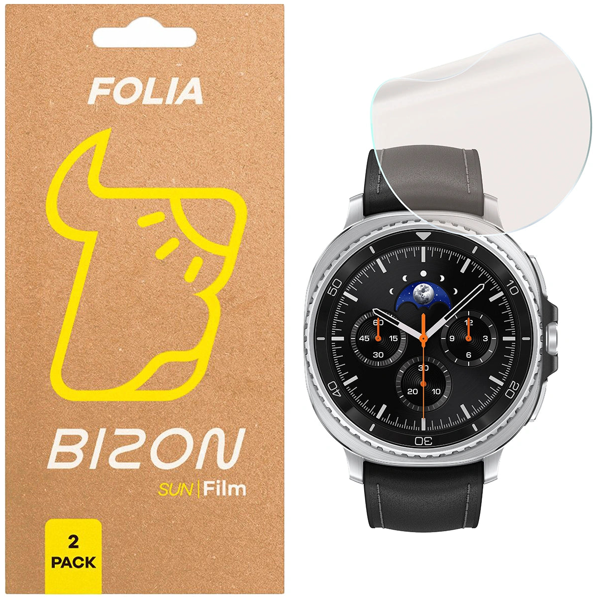 Matte Folie für Galaxy Watch 8 Classic 46 mm, Bizon Watch Film Sun Duo, 2 Stück
