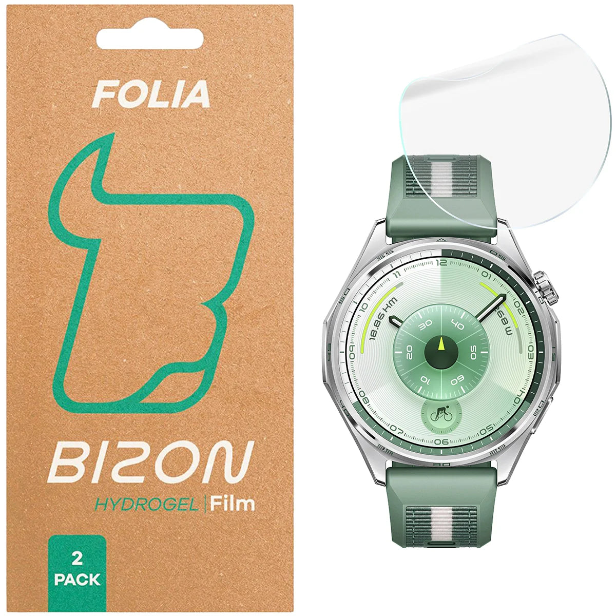Hydrogel Folie für den Bildschirm für Huawei Watch GT6 46 mm, Bizon Watch Film Hydrogel Duo, 2 Stück