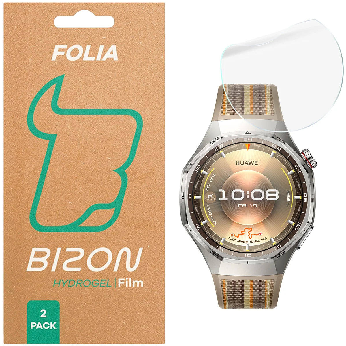 Hydrogel Folie für den Bildschirm für Huawei Watch GT6 Pro 46 mm, Bizon Watch Film Hydrogel Duo, 2 Stück