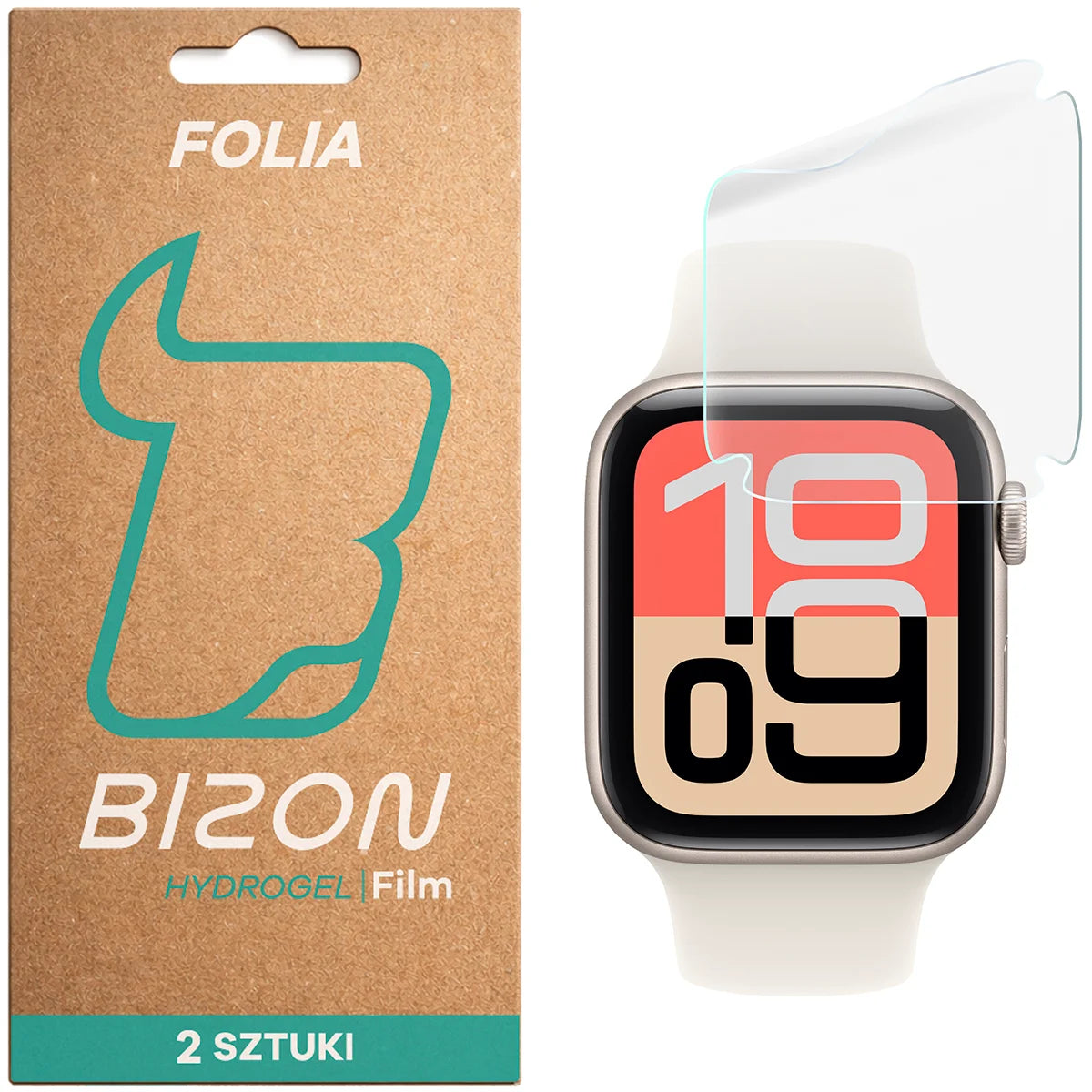 Hydrogel Folie für den Bildschirm für Apple Watch SE 3 / SE 2 / SE / 6 / 5 / 4 (44 mm), Bizon Watch Film Hydrogel Duo, 2 Stück