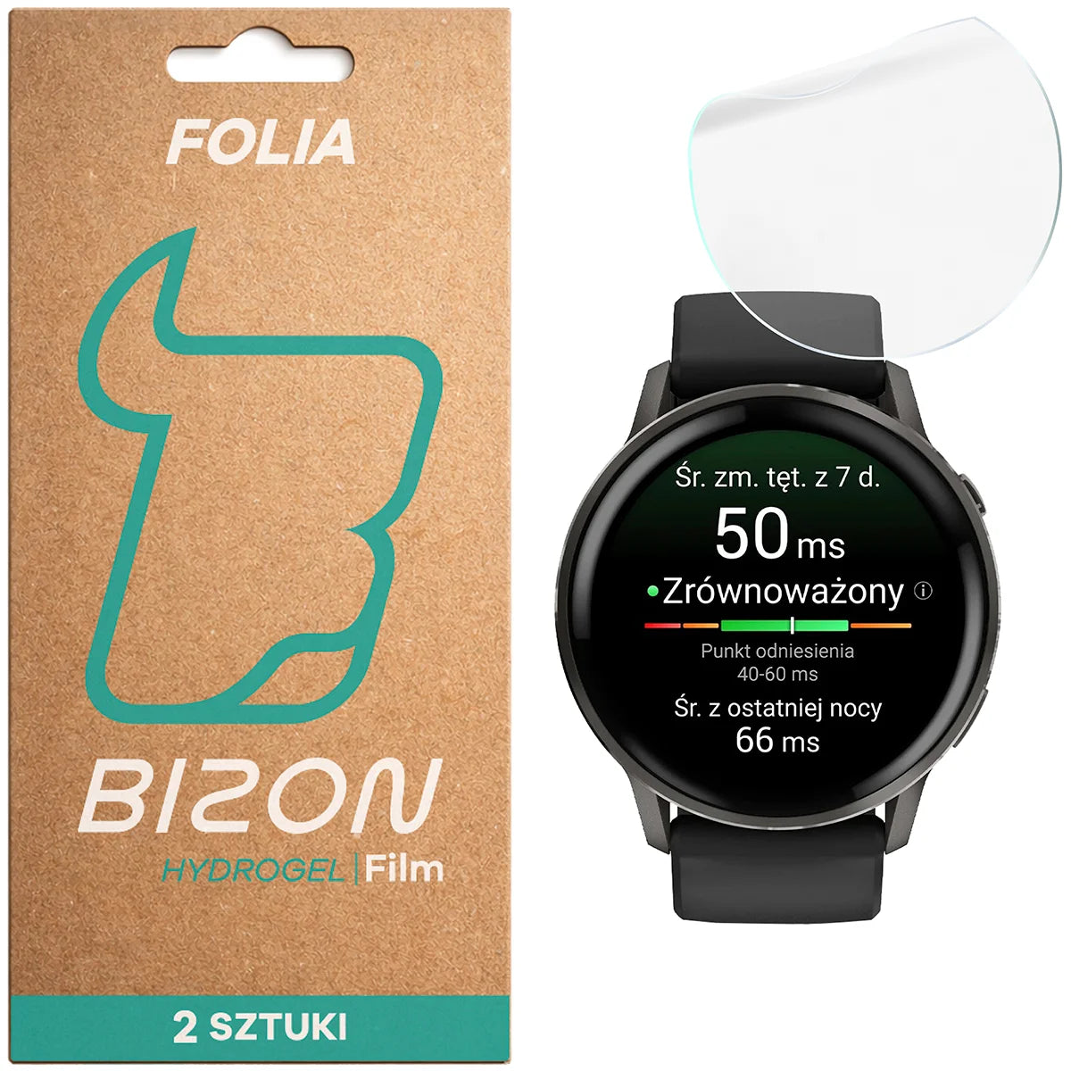 Hydrogel Folie für den Bildschirm für Garmin Venu 4 41 mm, Bizon Watch Film Hydrogel Duo, 2 Stück