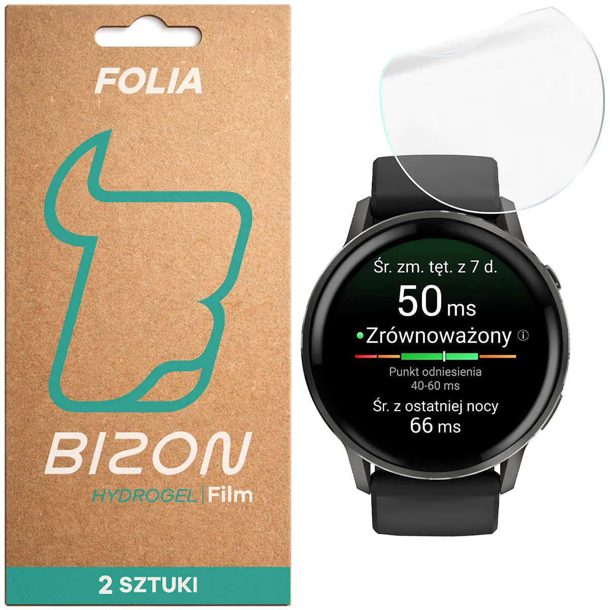 Hydrogel Folie für den Bildschirm für Garmin Venu 4 45 mm, Bizon Watch Film Hydrogel Duo, 2 Stück
