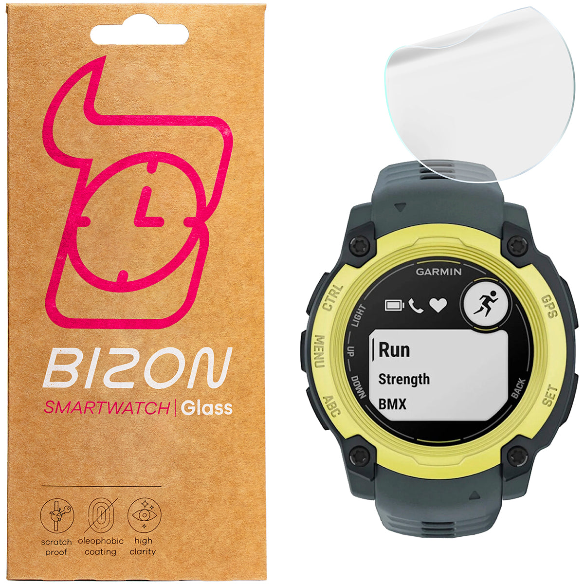 Hydrogel Folie für den Bildschirm für Garmin Instinct E 40 mm, Bizon Watch Film Hydrogel Duo, 2 Stück