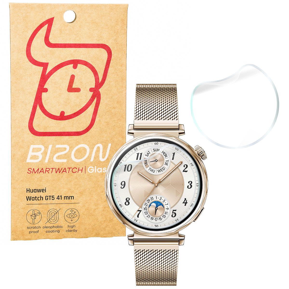 Hydrogel Folie für den Bildschirm für Huawei Watch GT 5 41 mm, Bizon Watch Film Hydrogel Duo, 2 Stück