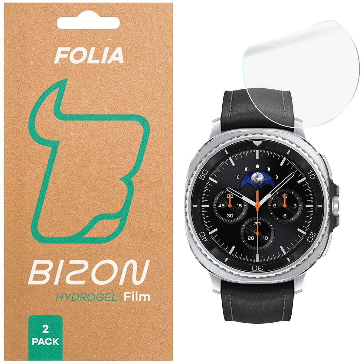 Hydrogel Folie für den Bildschirm für Galaxy Watch 8 Classic 46 mm, Bizon Watch Film Hydrogel Duo, 2 Stück