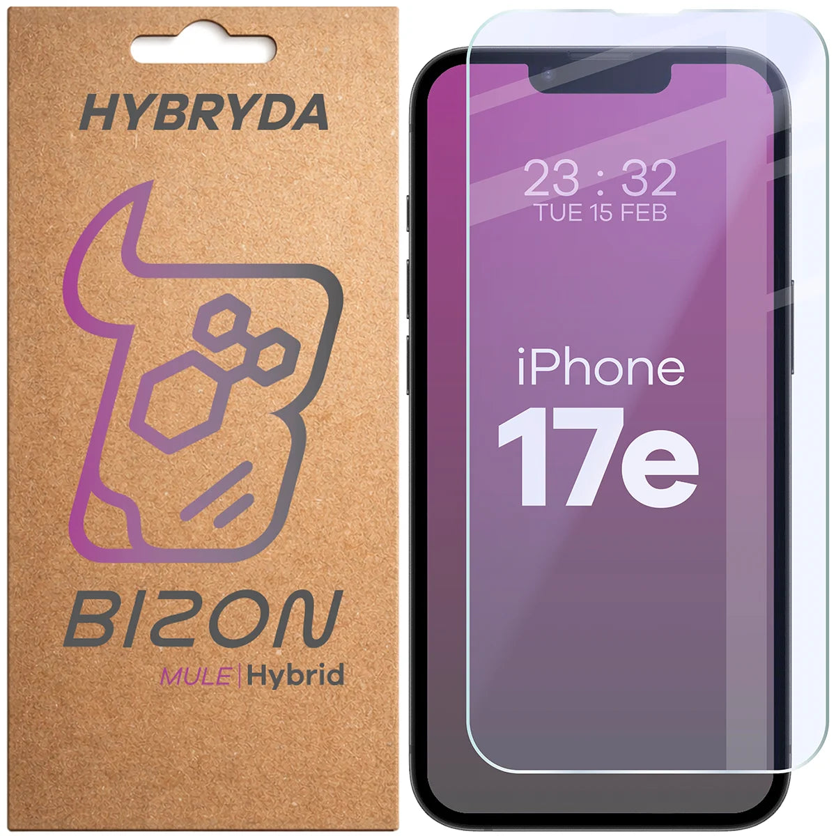 Flexibles Hybridglas für iPhone 17e, Bizon Hybrid Mule