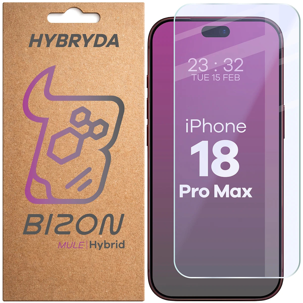 Flexibles Hybridglas für iPhone 18 Pro Max, Bizon Hybrid Mule (1/4)