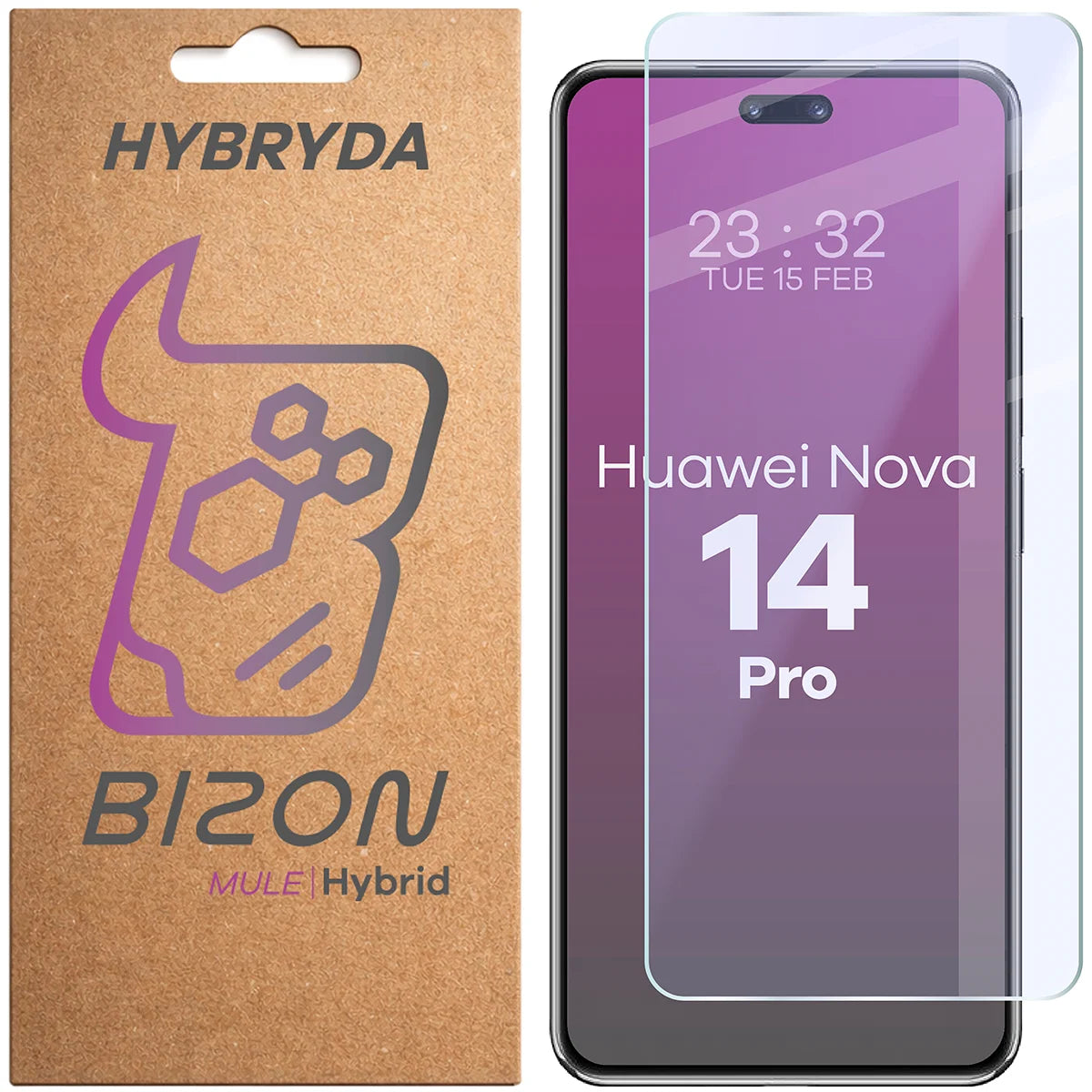 Flexibles Hybridglas für Huawei nova 14 Pro, Bizon Hybrid Mule
