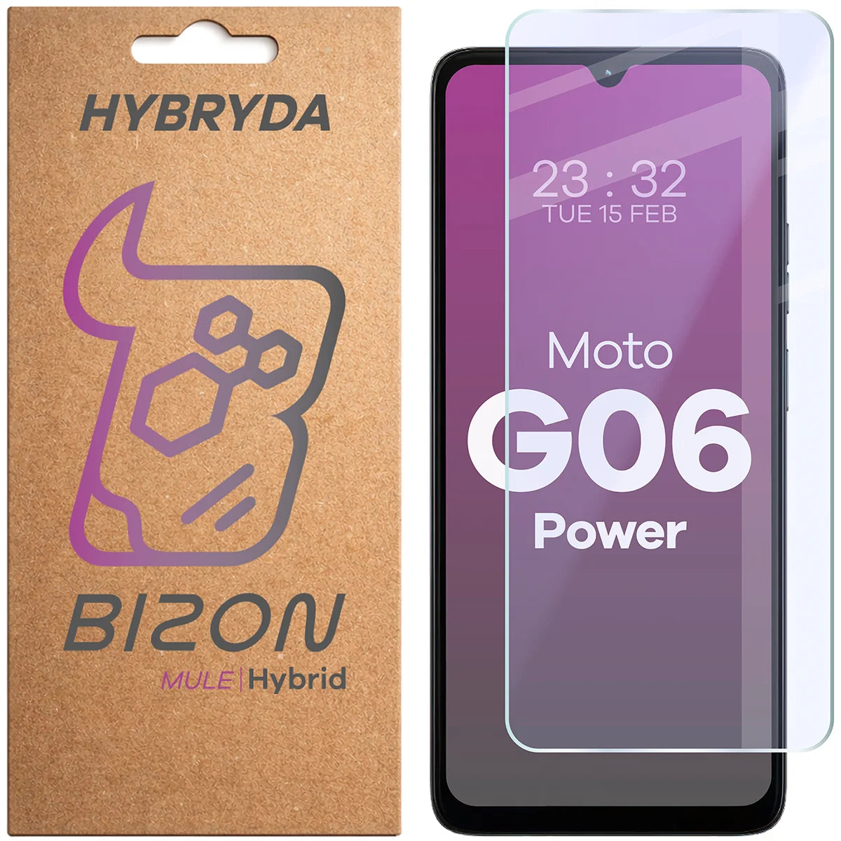 Flexibles Hybridglas für Motorola Moto G06 Power, Bizon Hybrid Mule