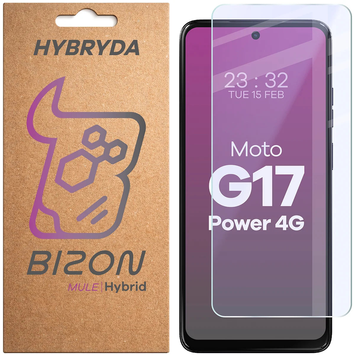 Flexibles Hybridglas für Motorola Moto G17 Power, Bizon Hybrid Mule