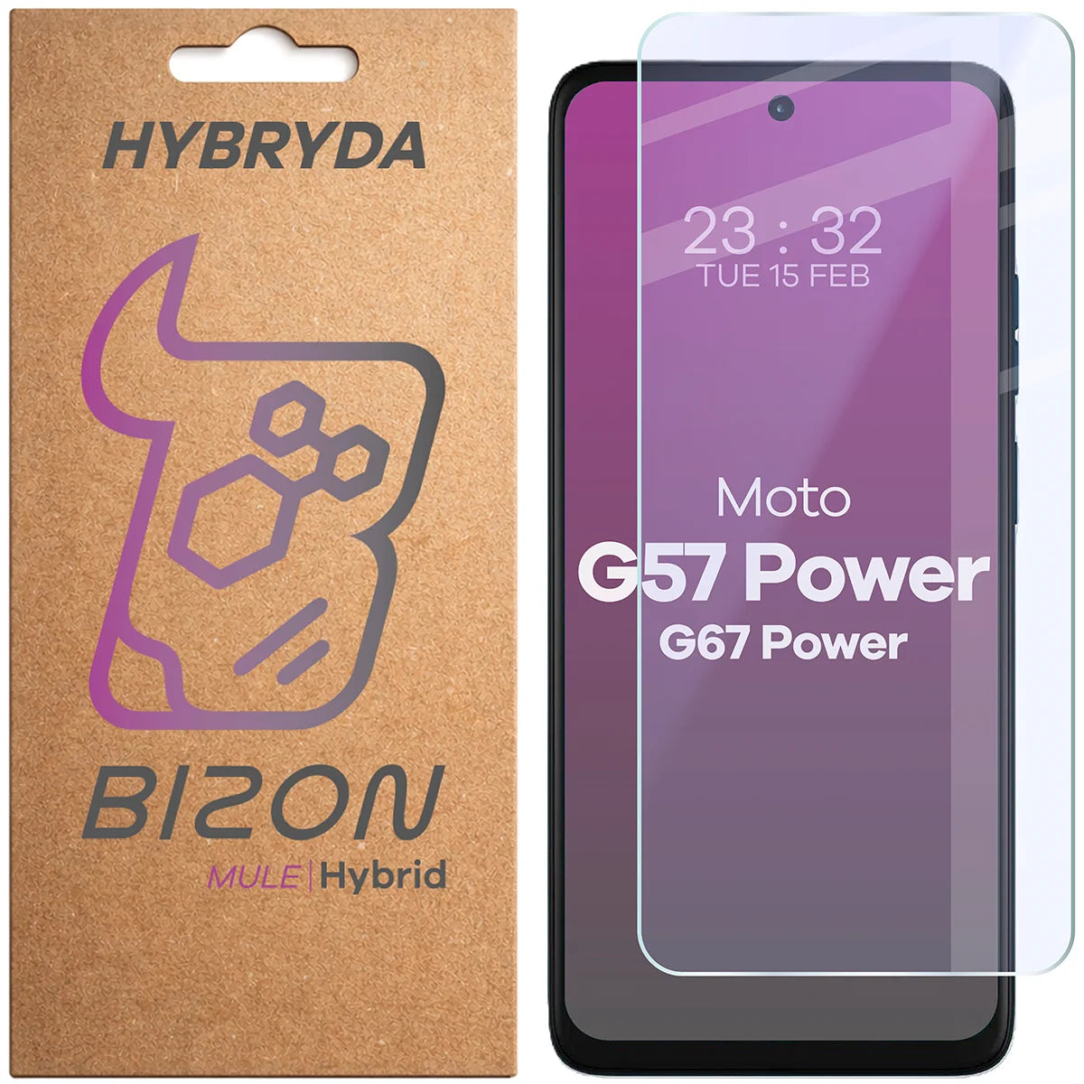 Flexibles Hybridglas für Motorola Moto G57 Power / G67 Power, Bizon Hybrid Mule