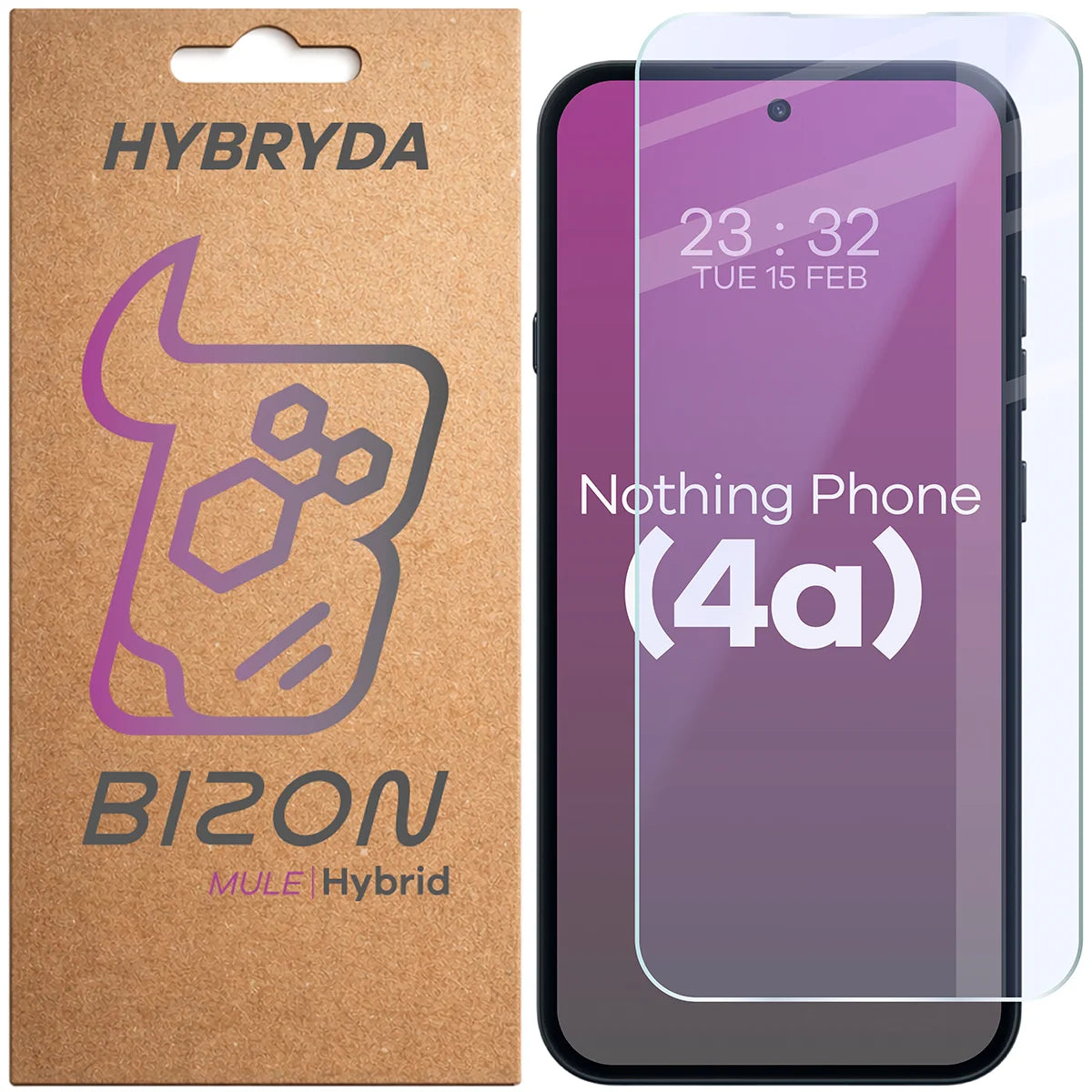 Flexibles Hybridglas für Nothing Phone (4a), Bizon Hybrid Mule