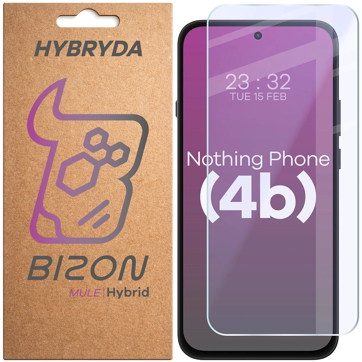 Flexibles Hybridglas für Nothing Phone (4b), Bizon Hybrid Mule