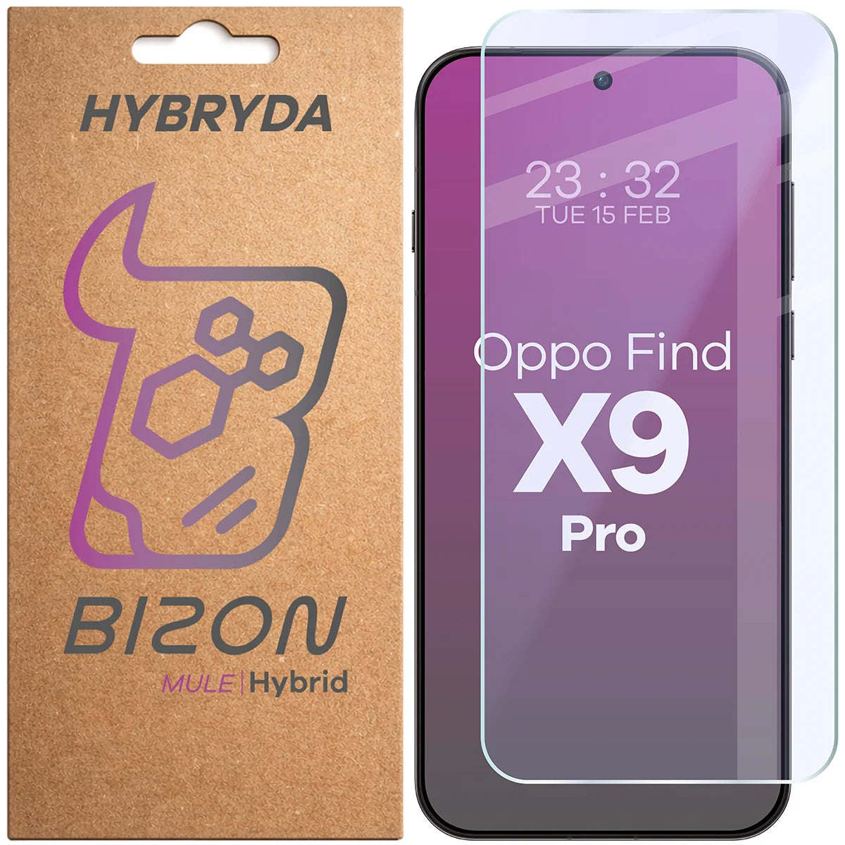Flexibles Hybridglas für Oppo Find X9 Pro, Bizon Hybrid Mule