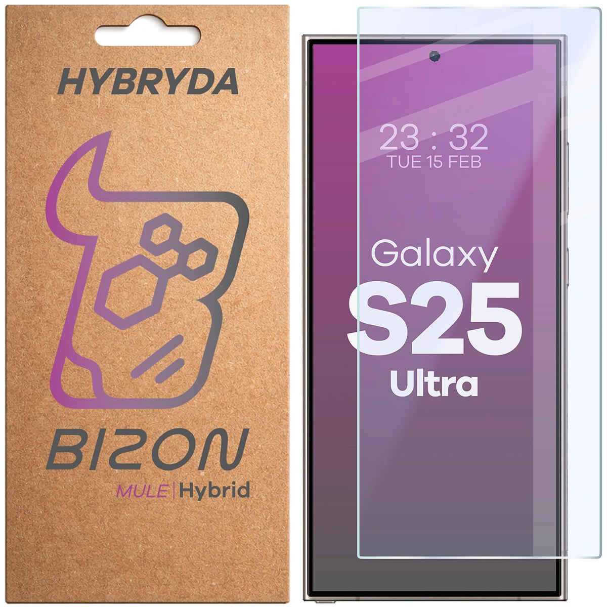 Flexibles Hybridglas für Galaxy S25 Ultra, Bizon Hybrid Mule