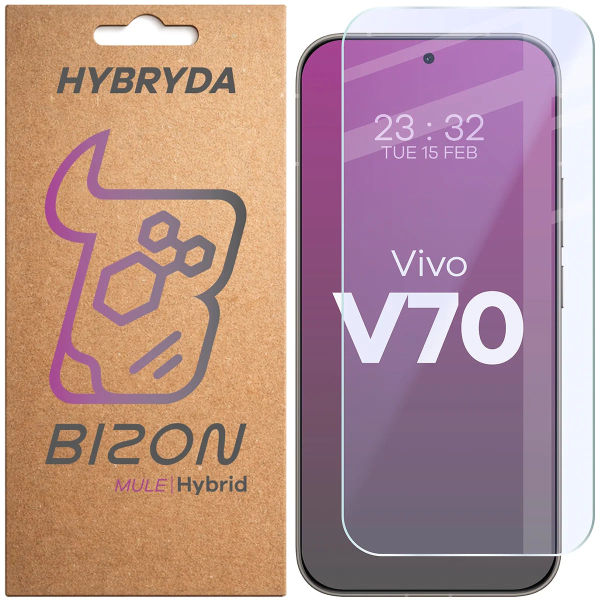Flexibles Hybridglas für Vivo V70 5G, Bizon Hybrid Mule